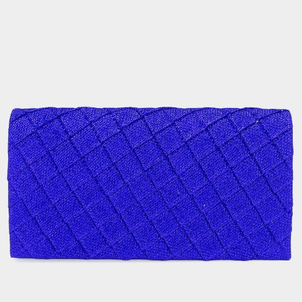 Red & Blue Sparkly Quilted Clutch Crossbody Bag